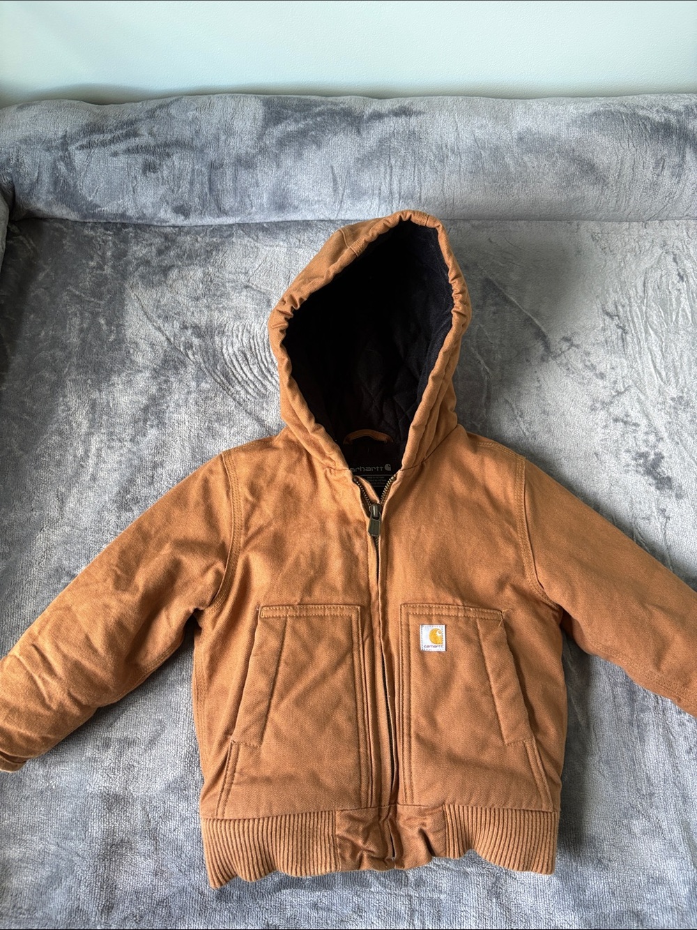 Carhartt Kids' Brown Hooded Puffer Jacket